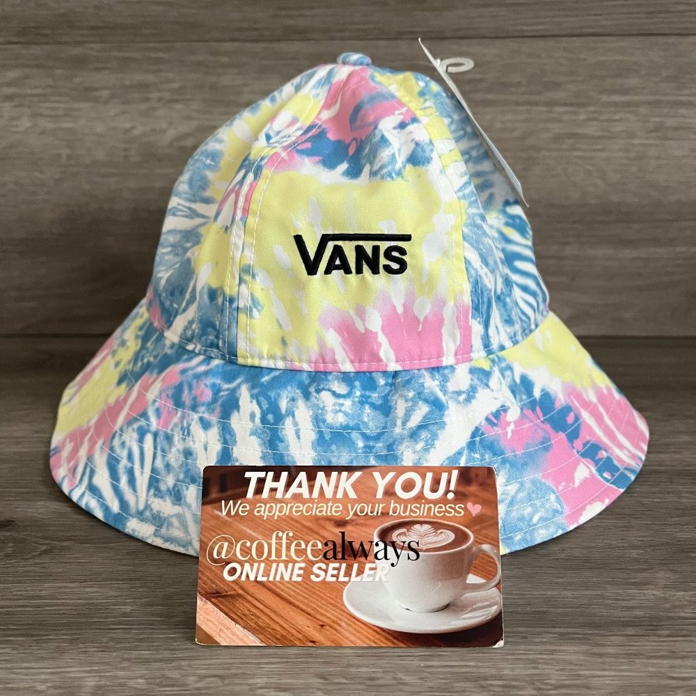 Vans Far Out Tie Dye Purple Blue Yellow Bucket Hat Size S/M Women's NWT